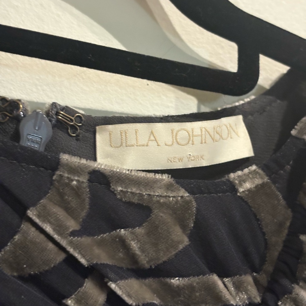 ULLA JOHNSON Silk Blend Velvet Gia Mini Dress Zebra Animal Print Size 4 - Picture 10 of 11